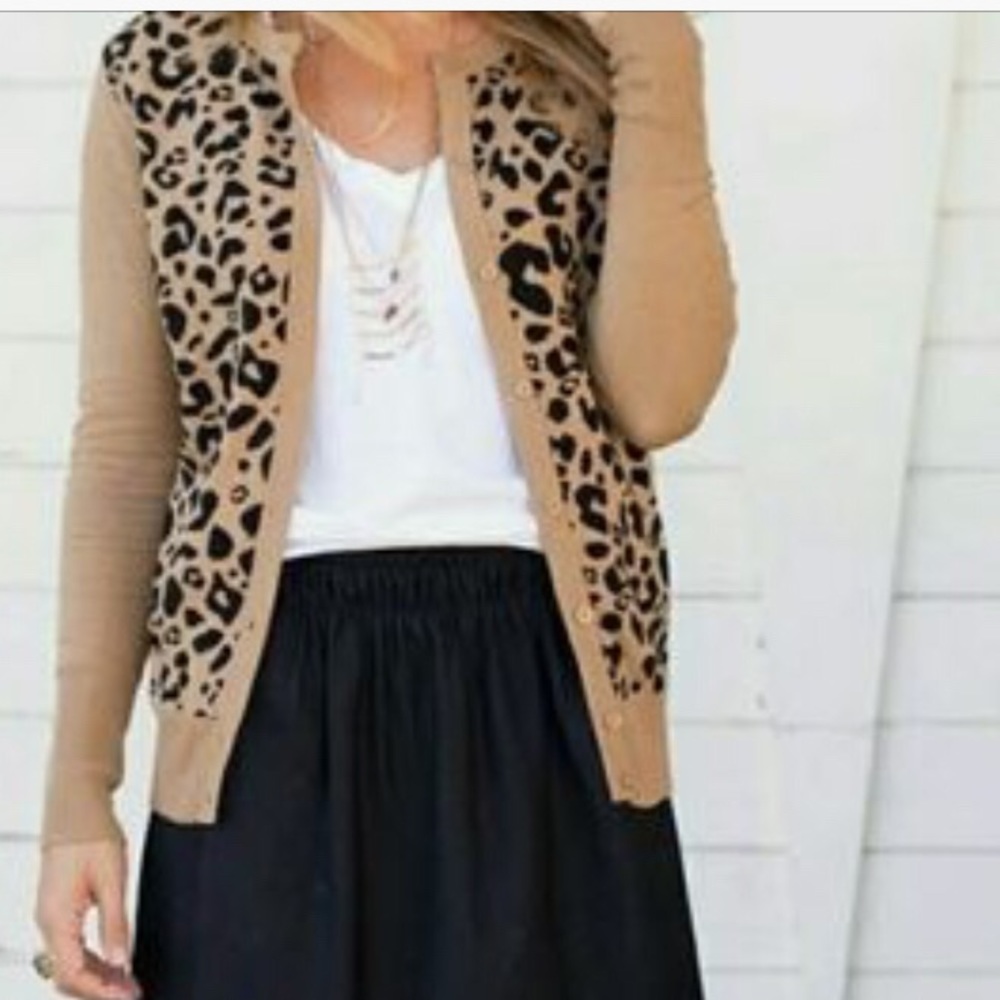 Cardigan-leopard print